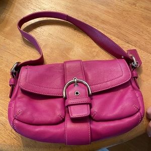 Small magenta pink coach bag